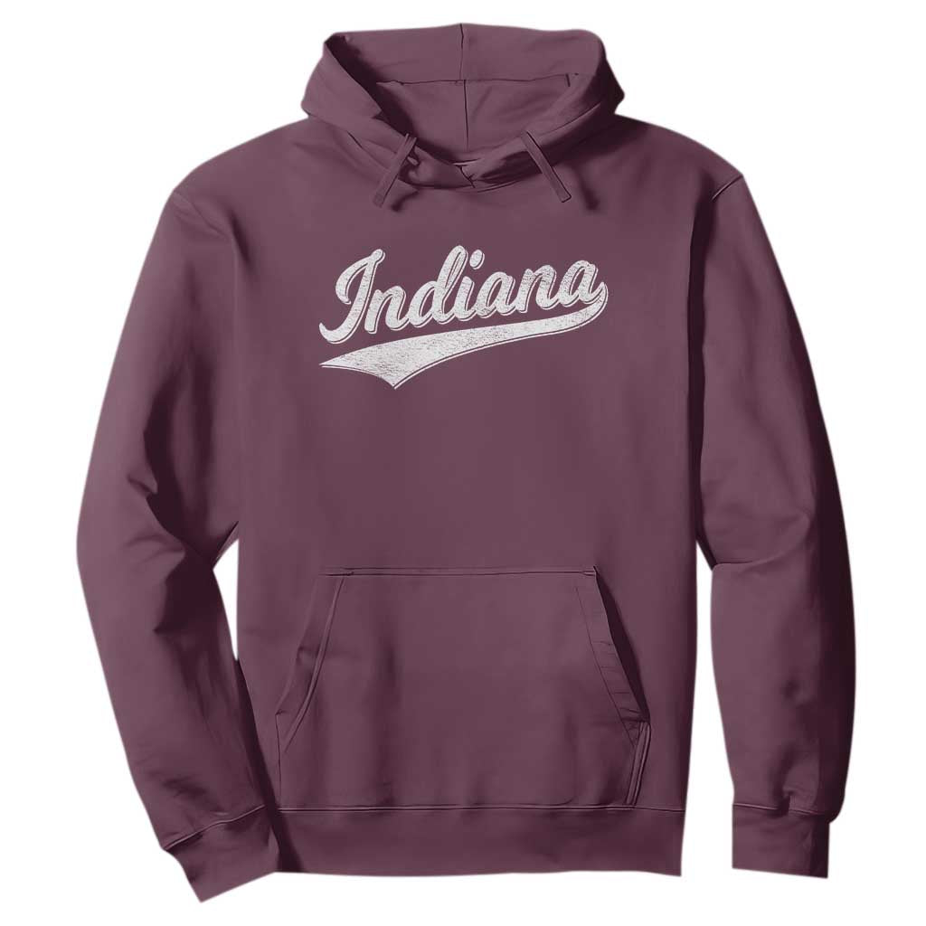 Vintage Indiana Retro Throwback Distressed Hoodie Retro Classic IN State Pride TS02 Maroon Print Your Wear