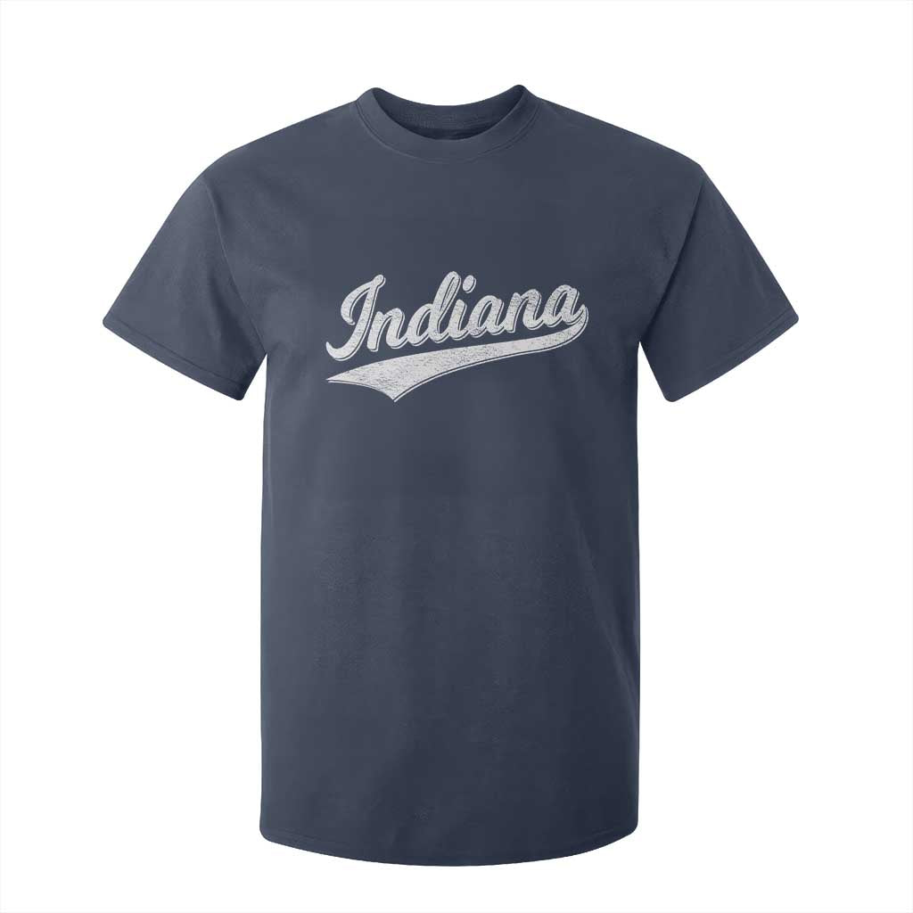 Vintage Indiana Retro Throwback Distressed T Shirt For Kid Retro Classic IN State Pride TS02 Navy Print Your Wear