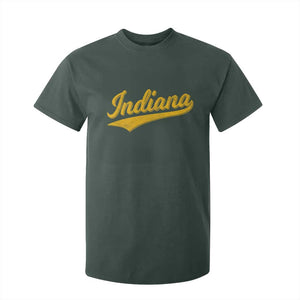 Vintage Indiana Retro Yellow Throwback Distressed T Shirt For Kid Retro Classic IN State Pride TS02 Dark Forest Green Print Your Wear