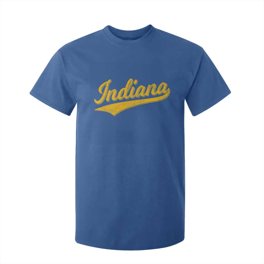 Vintage Indiana Retro Yellow Throwback Distressed T Shirt For Kid Retro Classic IN State Pride TS02 Royal Blue Print Your Wear