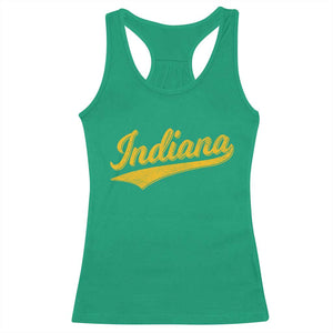 Vintage Indiana Retro Yellow Throwback Distressed Racerback Tank Top Retro Classic IN State Pride TS02 Irish Green Print Your Wear