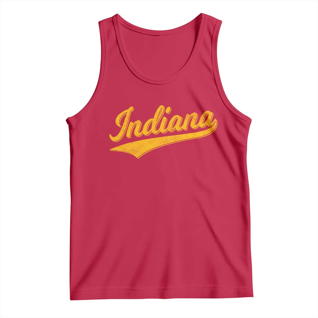 Vintage Indiana Retro Yellow Throwback Distressed Tank Top Retro Classic IN State Pride TS02 Red Print Your Wear