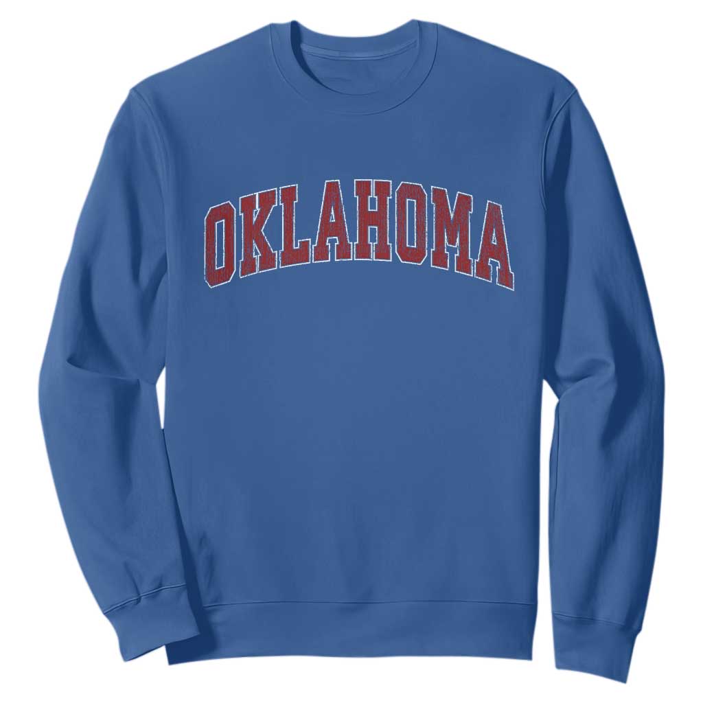 Vintage OKLAHOMA OK Sweatshirt Retro Throwback Design Classic Athletic Sports TS02 Royal Blue Print Your Wear