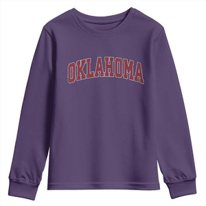 Vintage OKLAHOMA OK Youth Sweatshirt Retro Throwback Design Classic Athletic Sports TS02 Purple Print Your Wear