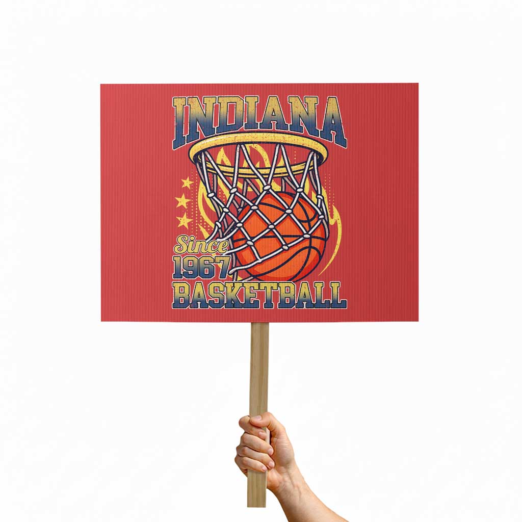 Indiana Basketball Flames Graphic Protest Sign Vintage 1967 Fan Indy Hoops Pride TS02 Horizontal 18