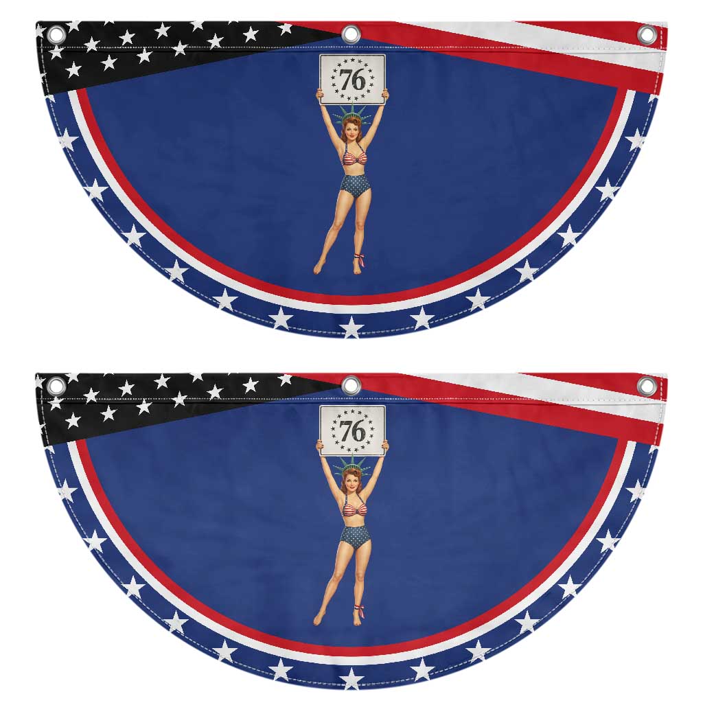 Vintage Pin Up Girl 1776 Patriotic Fan Flag Statue of Liberty Retro Americana Graphic TS02 2pcs pack Classic Navy Print Your Wear