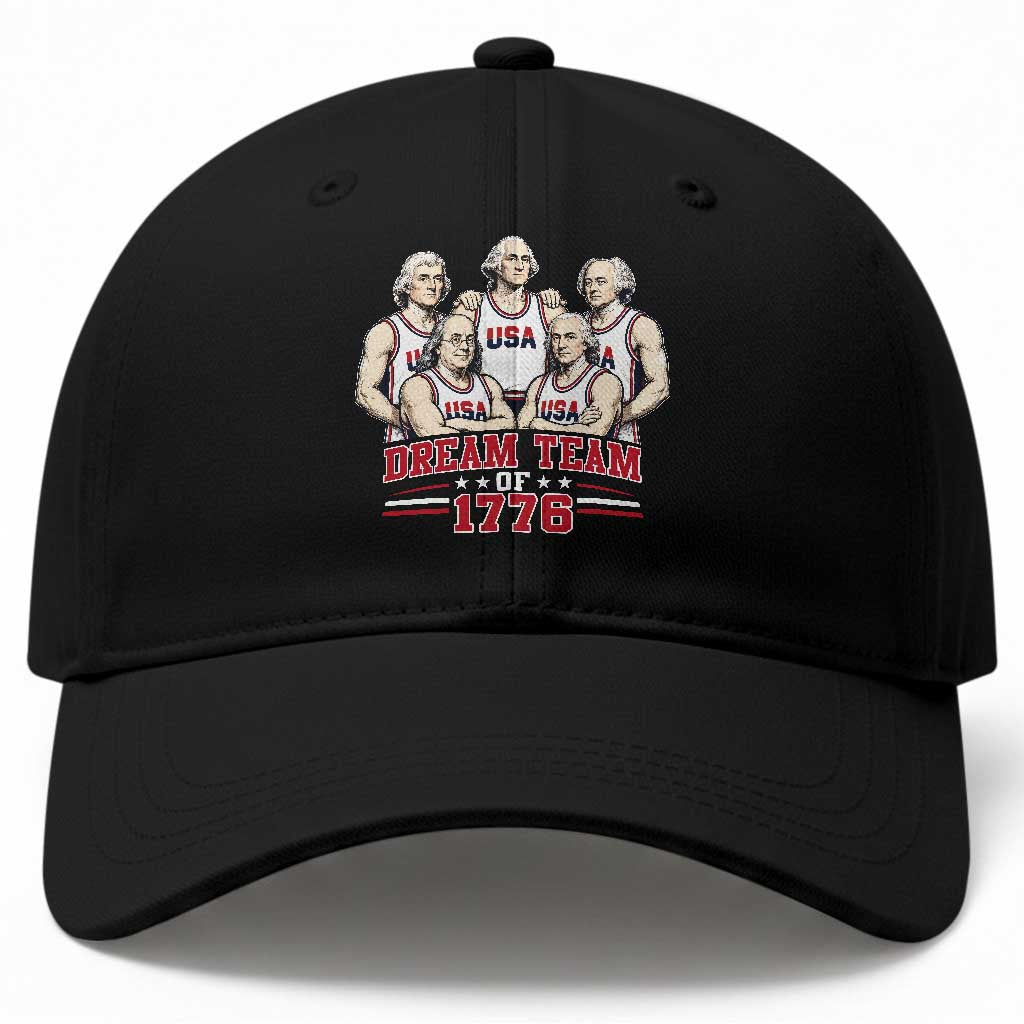Dream Team of 1776 Funny Founding Fathers Basketball Players Baseball Cap Patriotic Sports Team Parody 4th of July 250th Anniversary TS02 Print Your Wear