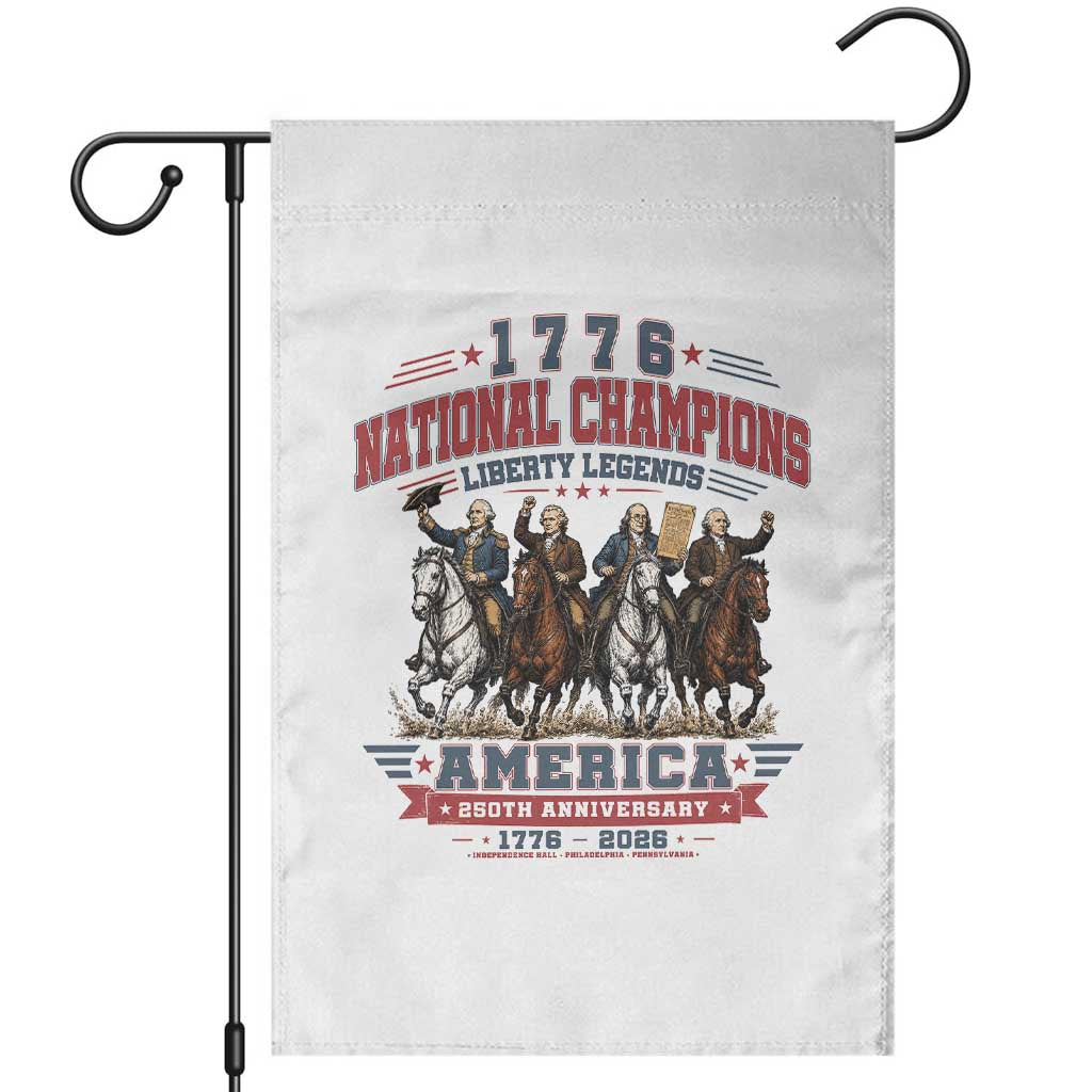 1776 National Champions Liberty Legends Vintage Garden Flag Horseback Founding Fathers America 250th Anniversary TS02 White Print Your Wear
