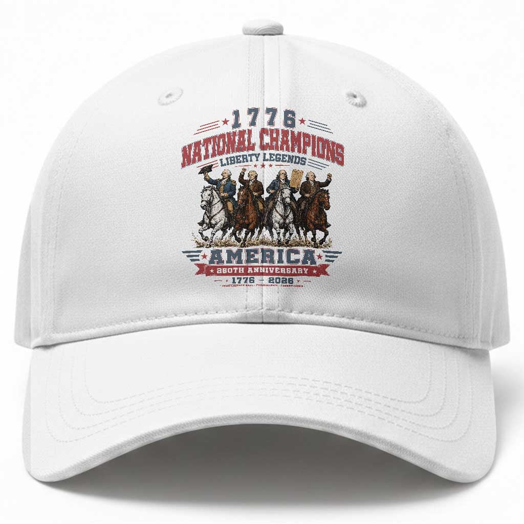 1776 National Champions Liberty Legends Vintage Baseball Cap Horseback Founding Fathers America 250th Anniversary TS02 Print Your Wear