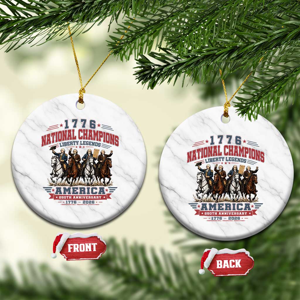 1776 National Champions Liberty Legends Vintage Ceramic Ornament Horseback Founding Fathers America 250th Anniversary TS02 1pc White Marble Print Your Wear