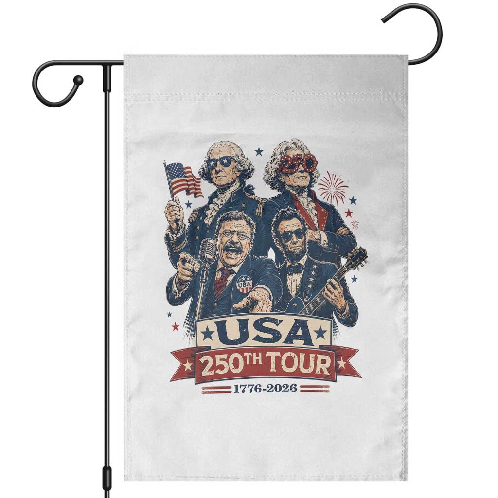 USA 250th Tour 2026 Founding Fathers Rock Concert Garden Flag Funny Mount Rushmore Rock Stars Semiquincentennial TS02 White Print Your Wear