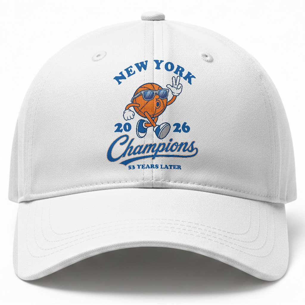 Funny New York 2026 Hoops Fan Graphic Baseball Cap Vintage 26 Champions Pride 53 Years Later TS02 Print Your Wear
