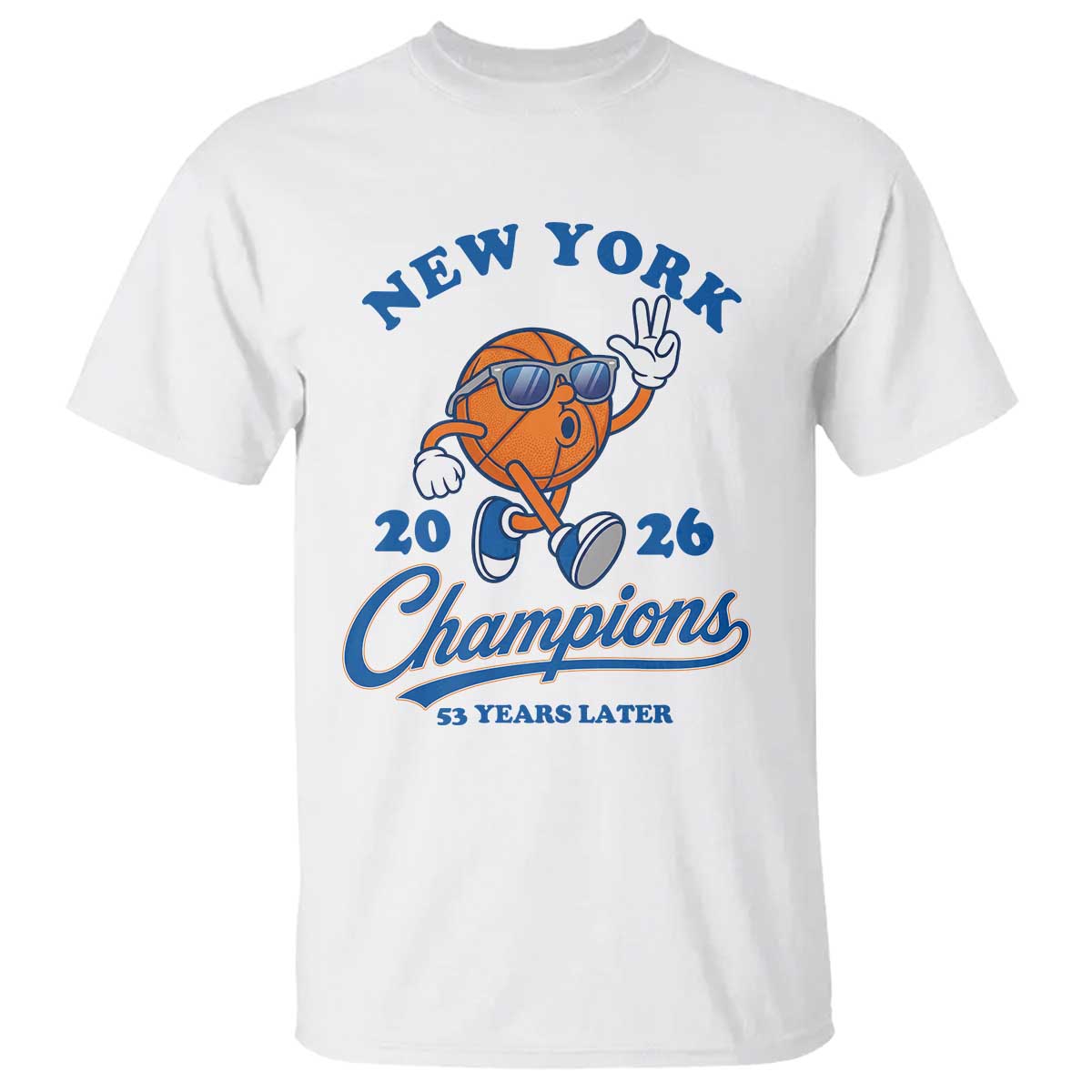 Funny New York 2026 Hoops Fan Graphic T Shirt Vintage 26 Champions Pride 53 Years Later TS02 White Print Your Wear