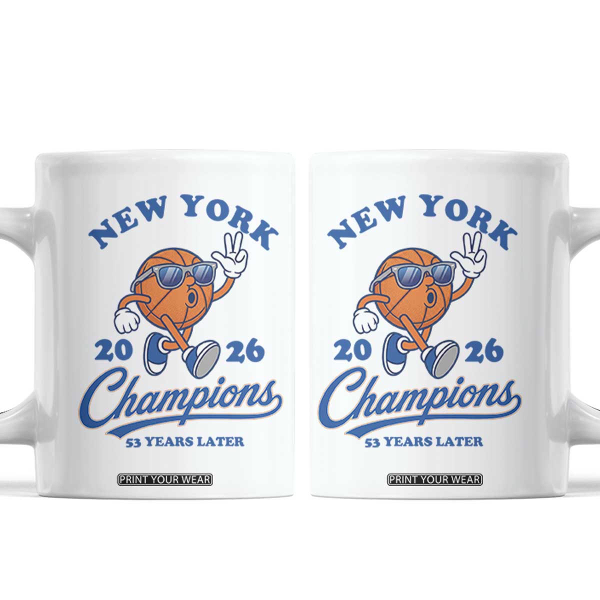 Funny New York 2026 Hoops Fan Graphic Coffee Mug Vintage 26 Champions Pride 53 Years Later TS02 White Print Your Wear