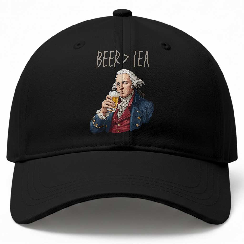 Beer Greater Than Tea Funny Founding Fathers Baseball Cap American History Drinking Boston Tea Party Sarcasm TS02 Print Your Wear