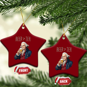 Beer Greater Than Tea Funny Founding Fathers Ceramic Ornament American History Drinking Boston Tea Party Sarcasm TS02 Print Your Wear
