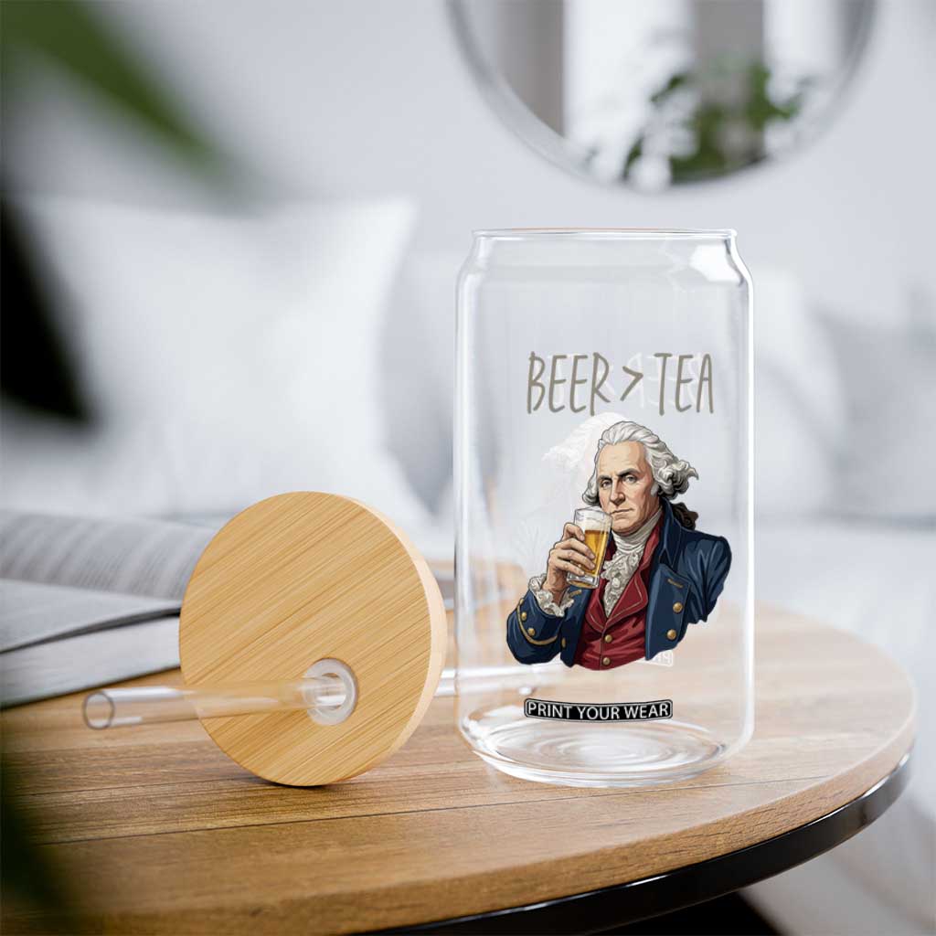 Beer Greater Than Tea Funny Founding Fathers Glass Can American History Drinking Boston Tea Party Sarcasm TS02 Print Your Wear