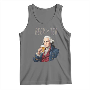Beer Greater Than Tea Funny Founding Fathers Tank Top American History Drinking Boston Tea Party Sarcasm TS02 Black Heather Print Your Wear