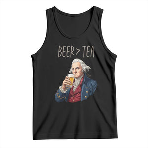 Beer Greater Than Tea Funny Founding Fathers Tank Top American History Drinking Boston Tea Party Sarcasm TS02 Black Print Your Wear