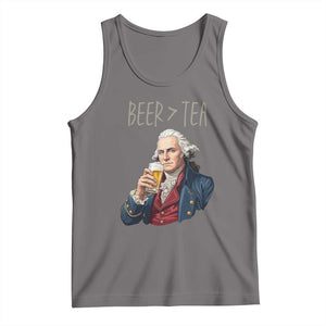 Beer Greater Than Tea Funny Founding Fathers Tank Top American History Drinking Boston Tea Party Sarcasm TS02 Deep Heather Print Your Wear