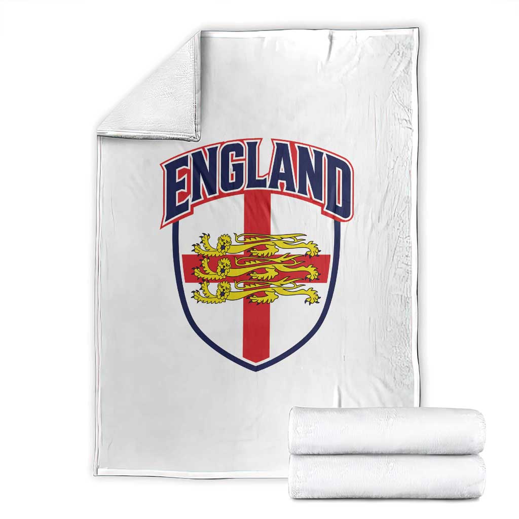 England Flag Lion Crest St George Cross Shield Crest Throw Blanket Vintage Patriotic English Sport Fan Graphic TS02 White Print Your Wear