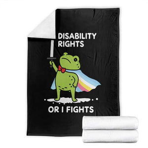 Funny Frog Disability Pride Flag Warrior Throw Blanket Disability Rights Or I Fights TS02 Black Print Your Wear