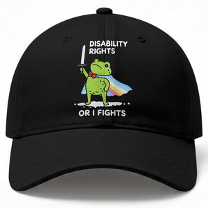 Funny Frog Disability Pride Flag Warrior Baseball Cap Disability Rights Or I Fights TS02 Print Your Wear
