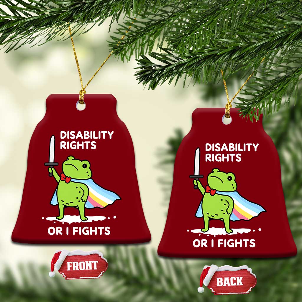 Funny Frog Disability Pride Flag Warrior Ceramic Ornament Disability Rights Or I Fights TS02 Print Your Wear