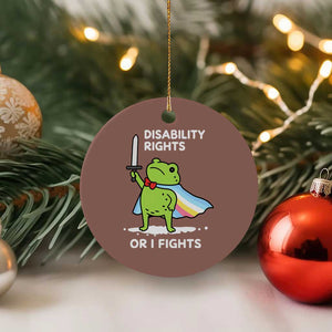 Funny Frog Disability Pride Flag Warrior Ceramic Ornament Disability Rights Or I Fights TS02 1pc Mocha Print Your Wear