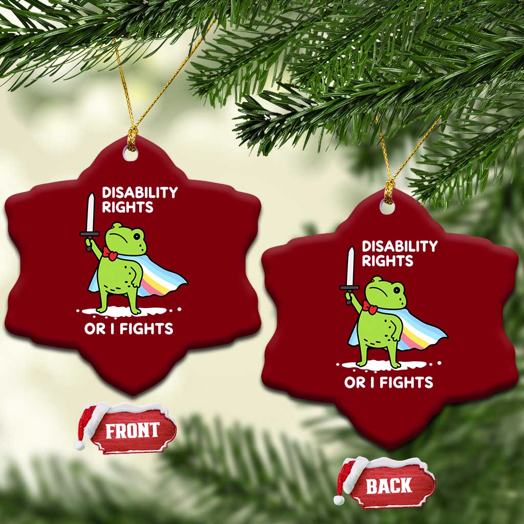 Funny Frog Disability Pride Flag Warrior Ceramic Ornament Disability Rights Or I Fights TS02 Print Your Wear