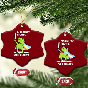 Funny Frog Disability Pride Flag Warrior Ceramic Ornament Disability Rights Or I Fights TS02 Print Your Wear