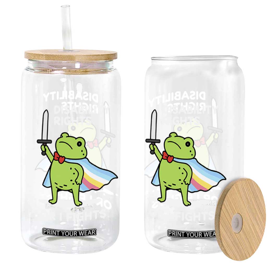 Funny Frog Disability Pride Flag Warrior Glass Can Disability Rights Or I Fights TS02 Print Your Wear