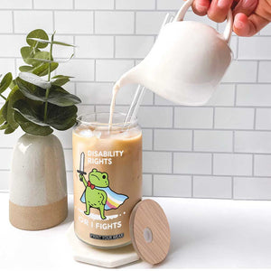 Funny Frog Disability Pride Flag Warrior Glass Can Disability Rights Or I Fights TS02 Print Your Wear