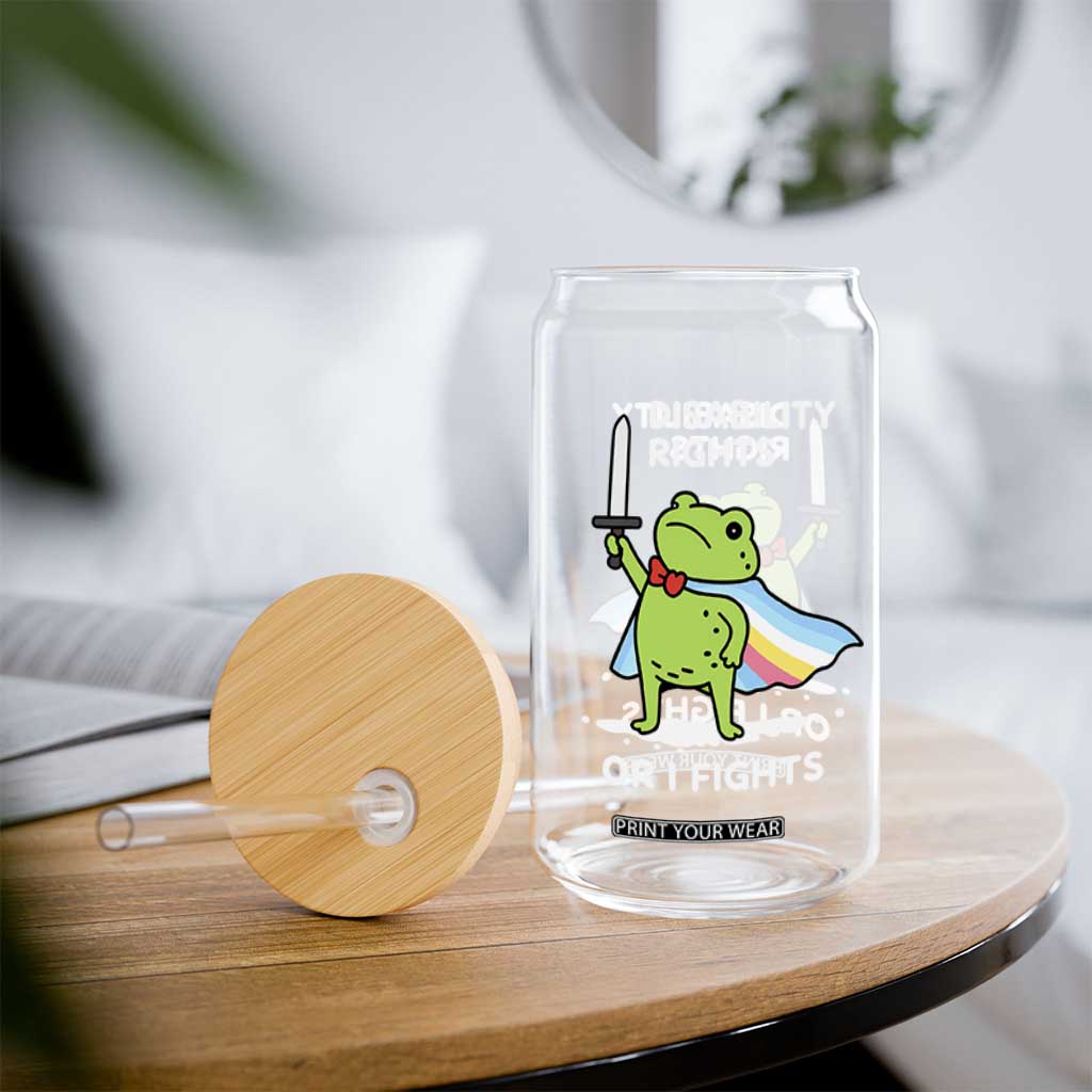 Funny Frog Disability Pride Flag Warrior Glass Can Disability Rights Or I Fights TS02 Print Your Wear