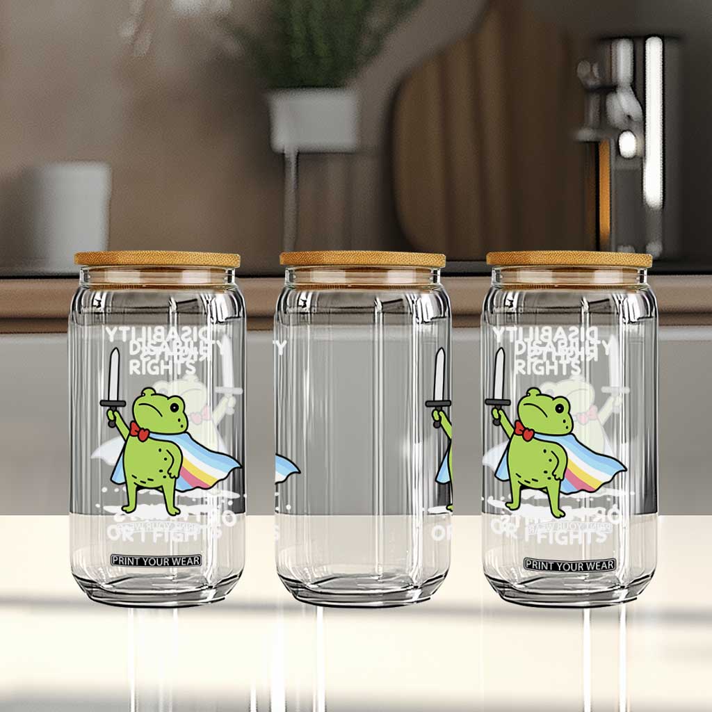 Funny Frog Disability Pride Flag Warrior Glass Can Disability Rights Or I Fights TS02 Print Your Wear