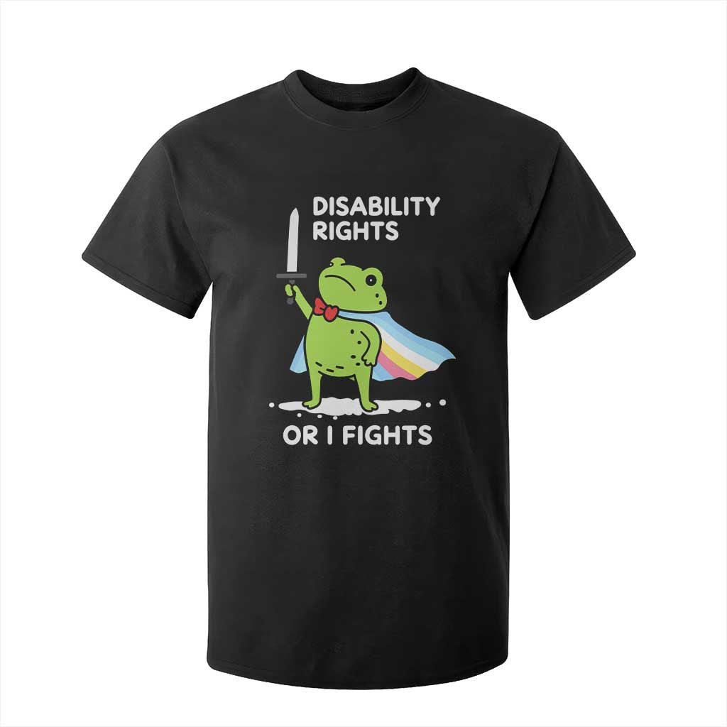 Funny Frog Disability Pride Flag Warrior T Shirt For Kid Disability Rights Or I Fights TS02 Black Print Your Wear