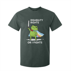 Funny Frog Disability Pride Flag Warrior T Shirt For Kid Disability Rights Or I Fights TS02 Dark Forest Green Print Your Wear