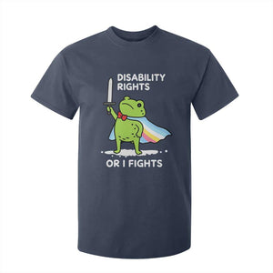 Funny Frog Disability Pride Flag Warrior T Shirt For Kid Disability Rights Or I Fights TS02 Navy Print Your Wear