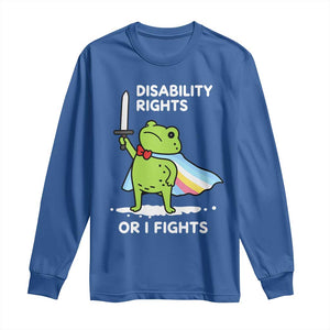Funny Frog Disability Pride Flag Warrior Long Sleeve Shirt Disability Rights Or I Fights TS02 Royal Blue Print Your Wear