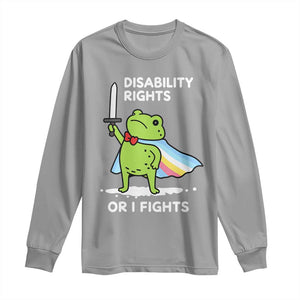 Funny Frog Disability Pride Flag Warrior Long Sleeve Shirt Disability Rights Or I Fights TS02 Sport Gray Print Your Wear