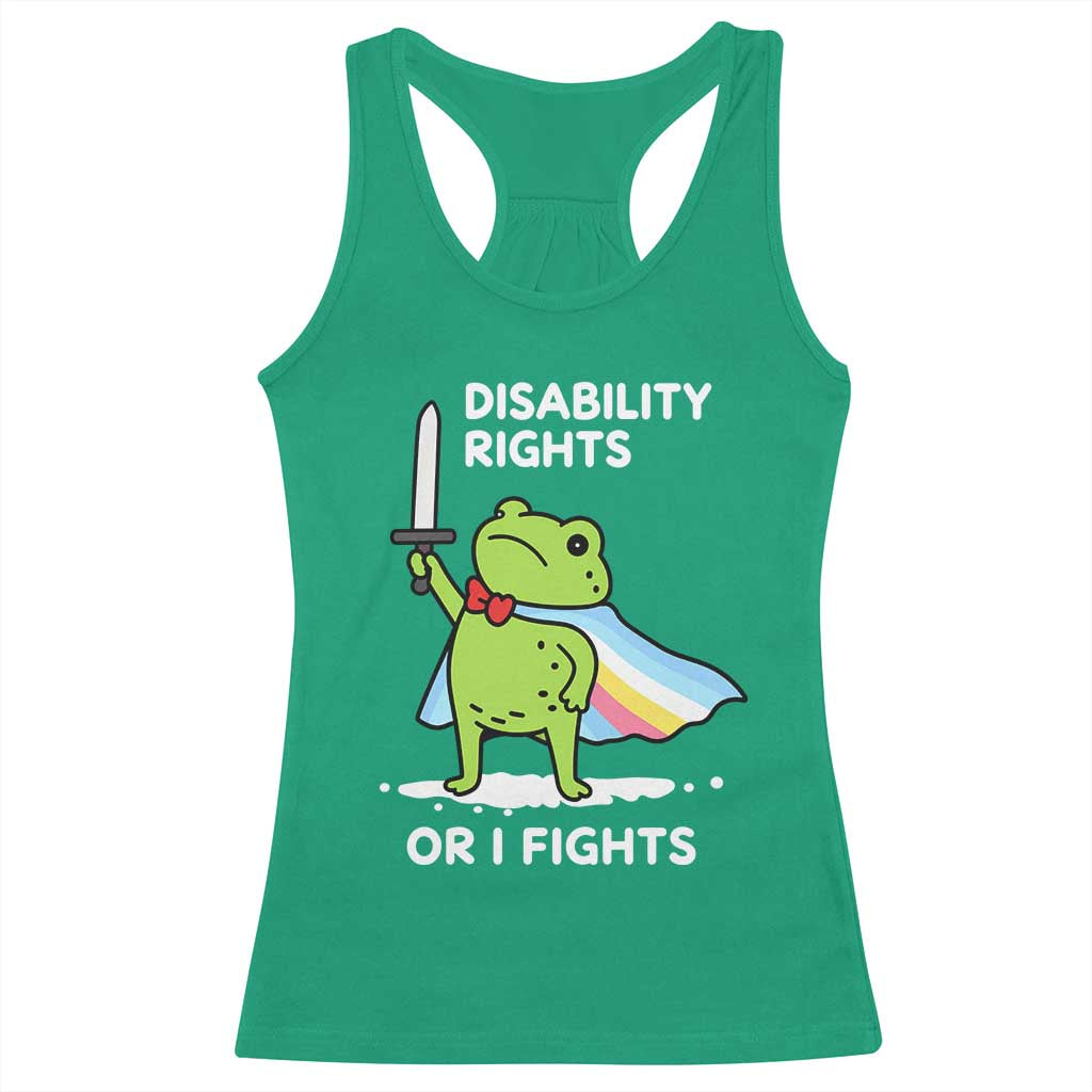 Funny Frog Disability Pride Flag Warrior Racerback Tank Top Disability Rights Or I Fights TS02 Irish Green Print Your Wear