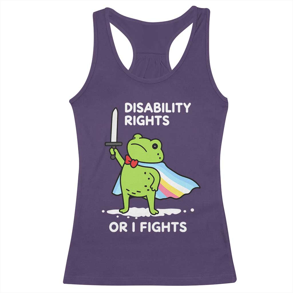 Funny Frog Disability Pride Flag Warrior Racerback Tank Top Disability Rights Or I Fights TS02 Purple Print Your Wear