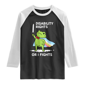 Funny Frog Disability Pride Flag Warrior Raglan Shirt Disability Rights Or I Fights TS02 Black White Print Your Wear