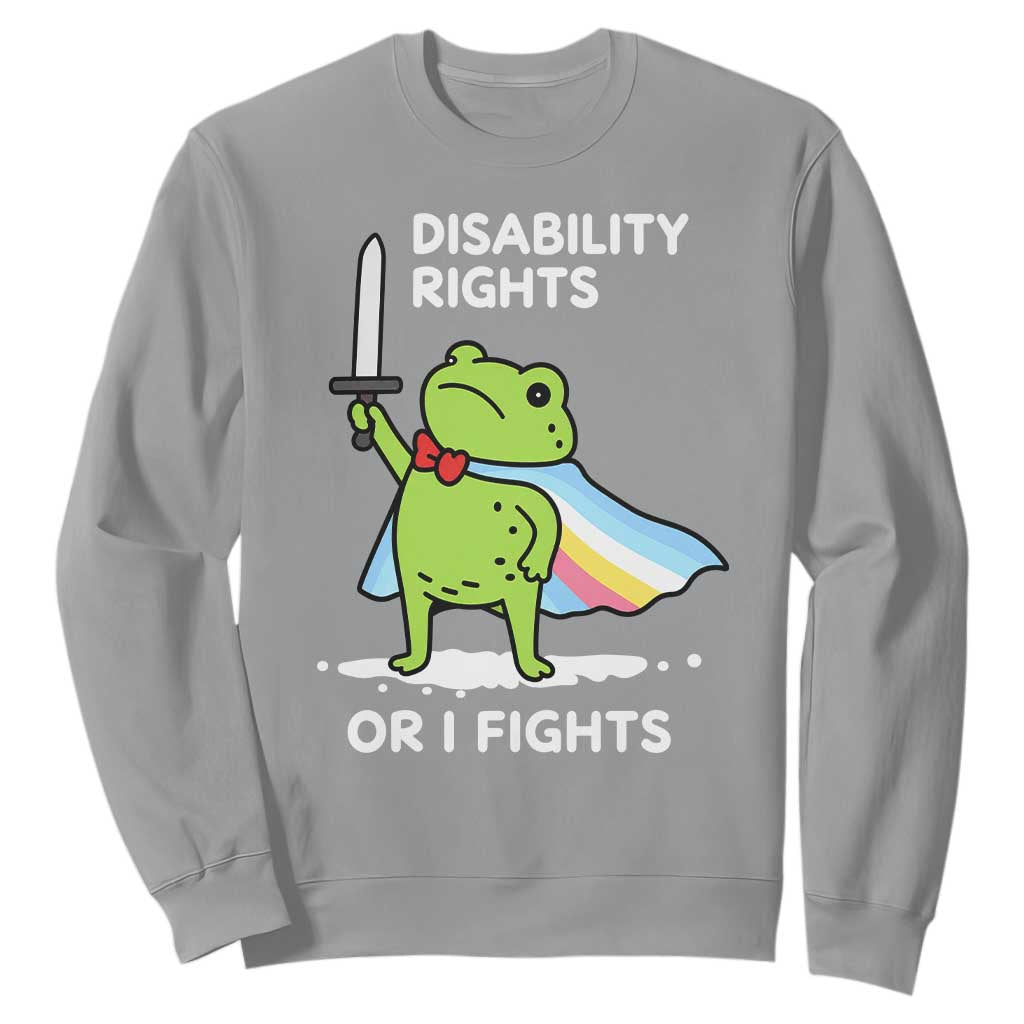 Funny Frog Disability Pride Flag Warrior Sweatshirt Disability Rights Or I Fights TS02 Sport Gray Print Your Wear