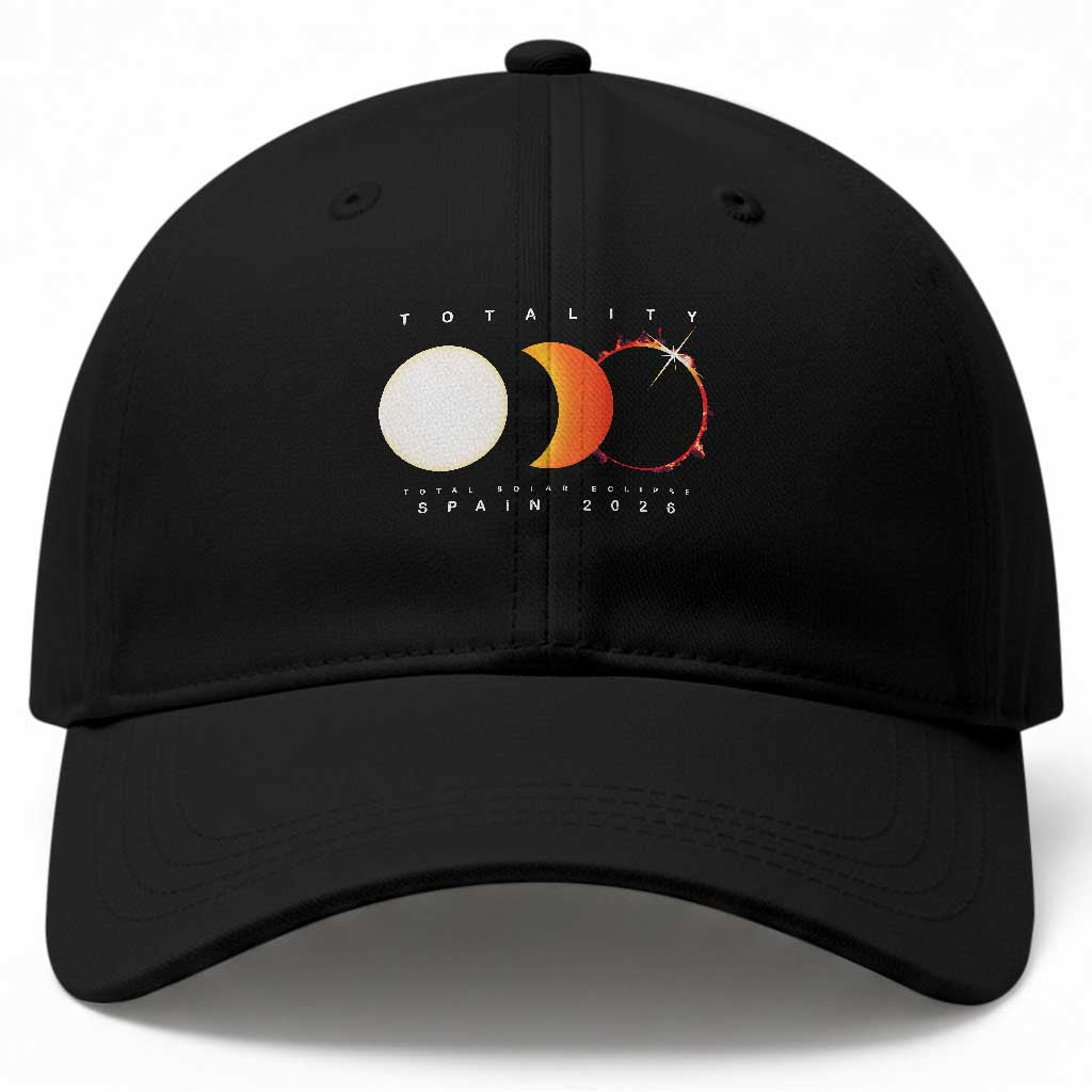 Spain Total Solar Eclipse 2026 Totality Baseball Cap Espana Travel Souvenir Astronomy Geek Gift TS02 Print Your Wear