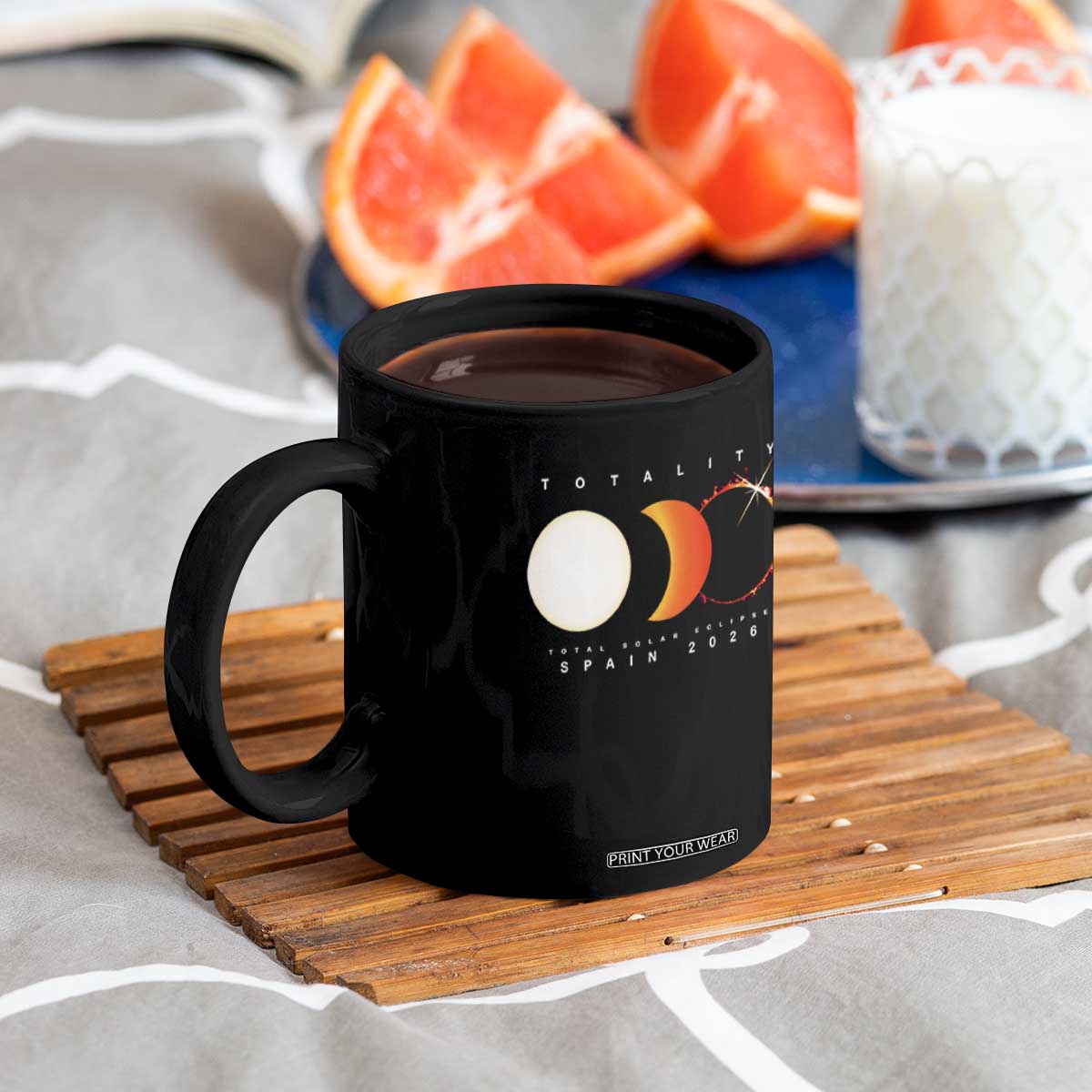 Spain Total Solar Eclipse 2026 Totality Coffee Mug Espana Travel Souvenir Astronomy Geek Gift TS02 Print Your Wear