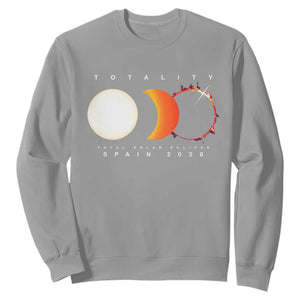 Spain Total Solar Eclipse 2026 Totality Sweatshirt Espana Travel Souvenir Astronomy Geek Gift TS02 Sport Gray Print Your Wear