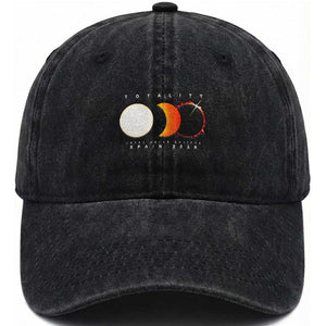 Spain Total Solar Eclipse 2026 Totality Washed Cotton Baseball Cap Espana Travel Souvenir Astronomy Geek Gift TS02 Print Your Wear