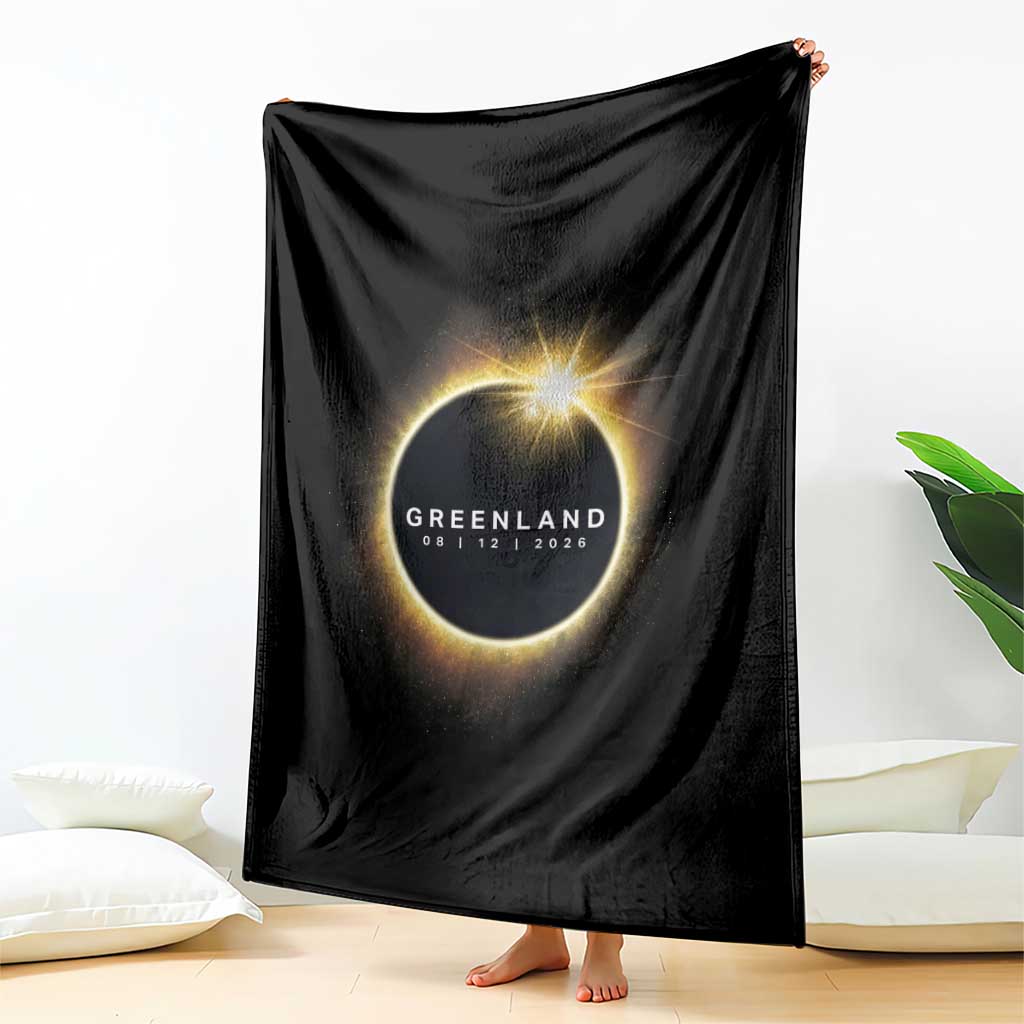 Greenland Total Solar Eclipse 2026 Throw Blanket Path of Totality Astronomy Gift TS02 Print Your Wear