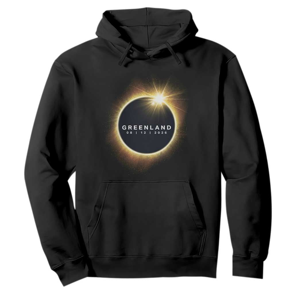 Greenland Total Solar Eclipse 2026 Hoodie Path of Totality Astronomy Gift TS02 Black Print Your Wear